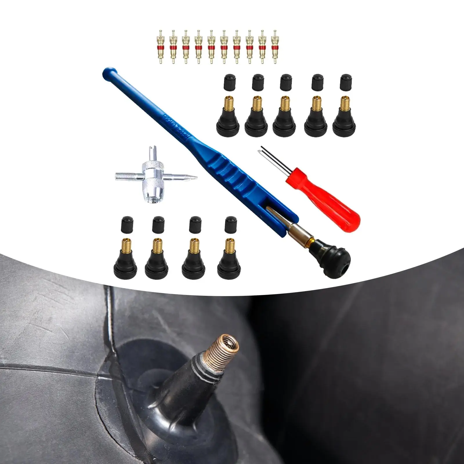 23Pcs TR412 Car Accessories Multifunctional Tire Repair Install Tool Tyre Valve Removal Tool for Car Truck Motorcycle Bike