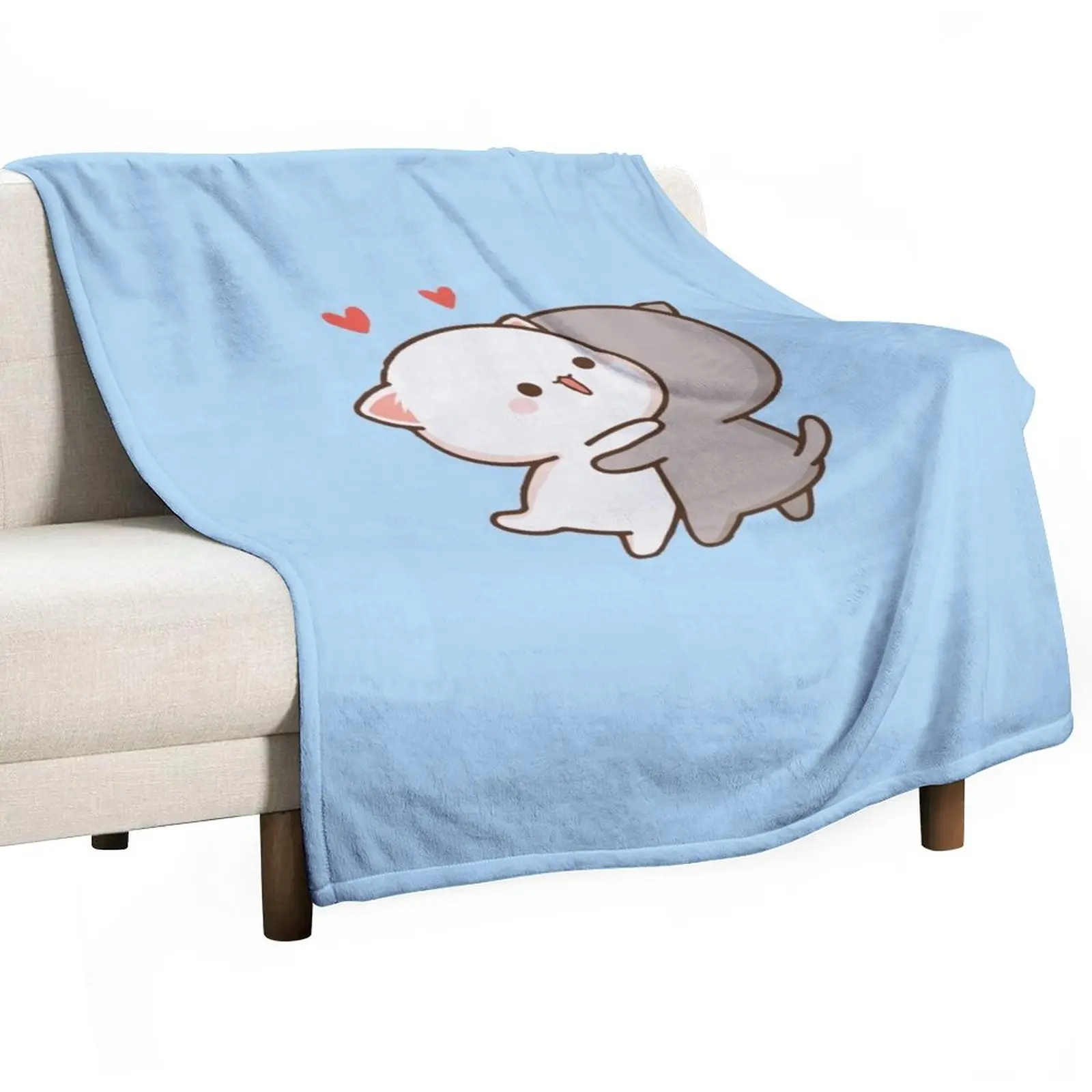

Cute Milk couple Throw Blanket Plaid on the sofa Furry Blanket