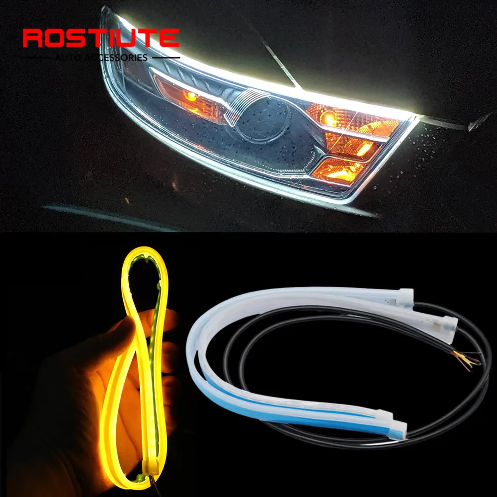 1pcs 30/45/60cm Led Daytime Running Lights For Cars 12v Drl Car Headlight Stripe Automotive Drl