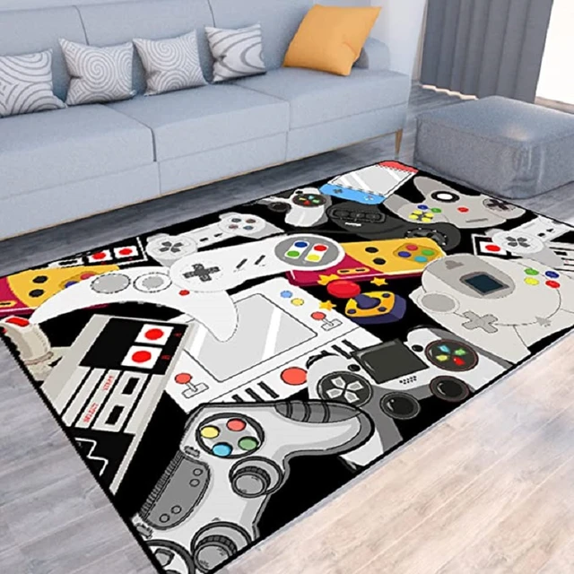 Tapis de Chambre Moderne Gamer Contrôleur 3D Adolescent Garçon