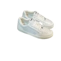 2025 Spring New Arrival Leather Cow Milk Shoes Women's Flat Bottom Round Toe Lace Up White Casual Shoes Flats Sneaker Luxury 1