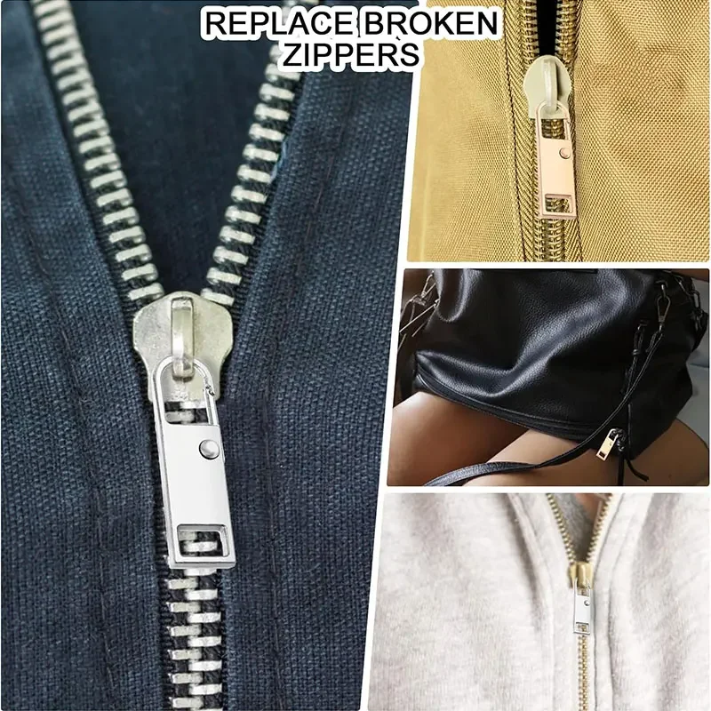 Zipper Pullers 5/10Pcs Replacement Instant Zipper Tab Repair Zippers Handle Mend Fixer Buckle for Suitcase Sewing Craft