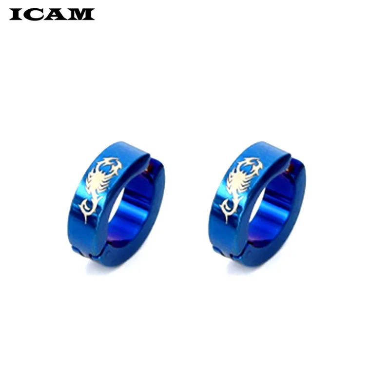 1Pair Men's Stainless Steel Stud Ear Clip Earrings