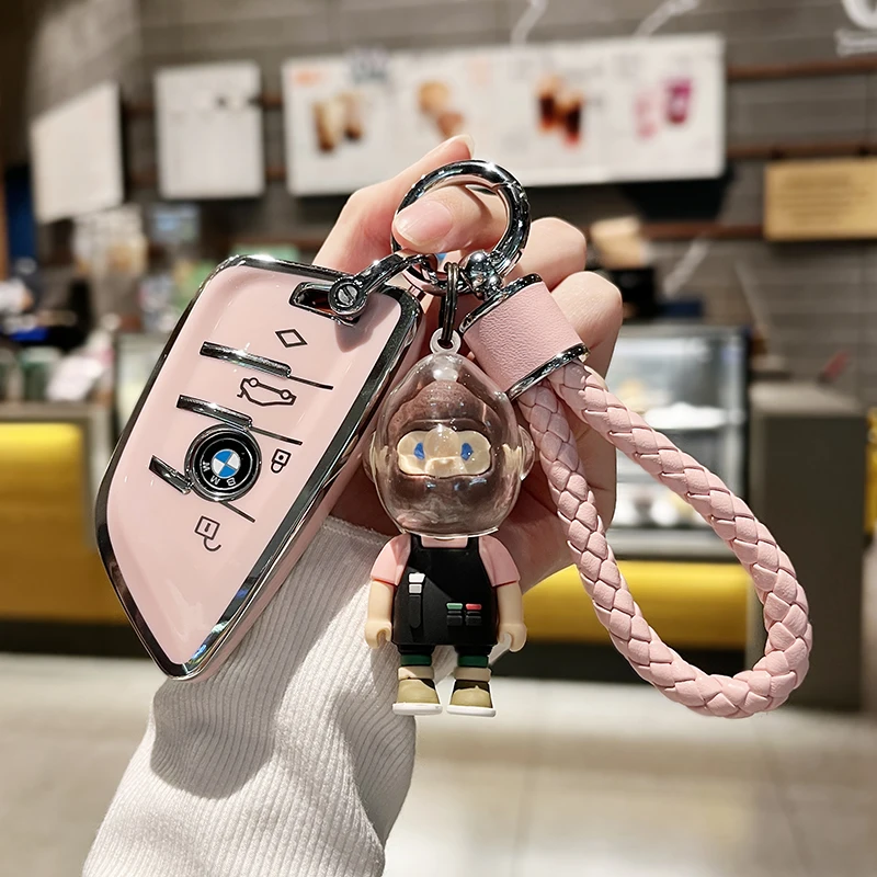 Fashion keychain Key fob Case Cover shell For BMW X1 X3 X5 X6 X7 1 3 5 6 7 Series G20 G30 G11 F15 F16 G01 G02 F48 Jewelry decora