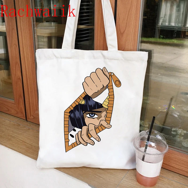 Manga Jojo Bizarre Adventure Shopping Bag Graphic Tote Harajuku Shopper Bag Women Canvas Shoulder Bag Female Ulzzang Eco Bag 