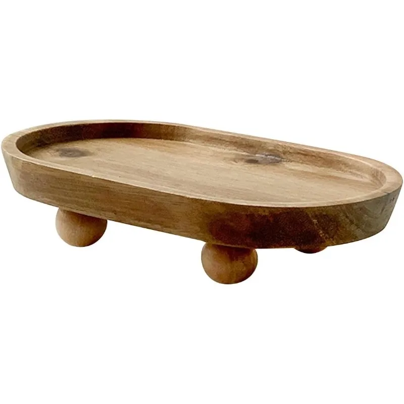 Small Wooden Riser Wooden Pedestal for Display Tray Display Riser for Entry Table Farmhouse Kitchen Tabletop Centerpieces