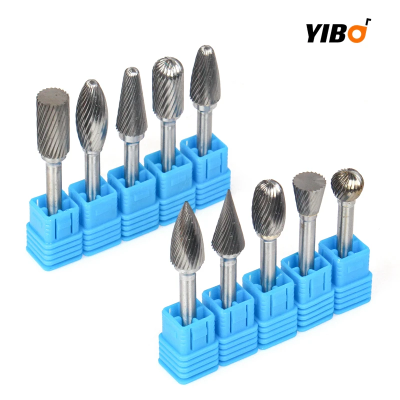 Carbide Rotary Burr File Tool Point Die Grinder Abrasive Tools Drill Milling Carving Bit Tools Head Tungsten