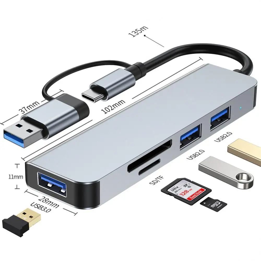 USB Hub Type C Multi USB Ports Splitter Power Adapter Usb C 7Port Multiprise  Expander 2.0 OTG USB for PC Laptop Accessories - AliExpress