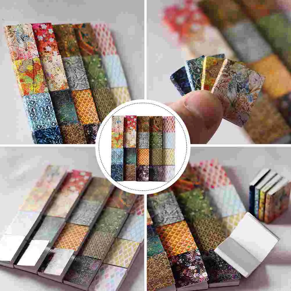 

20Pcs Miniature Notebooks Vintage Colored Notepads 1: 12 Scale Books Fairy House Bookshelf Ornament