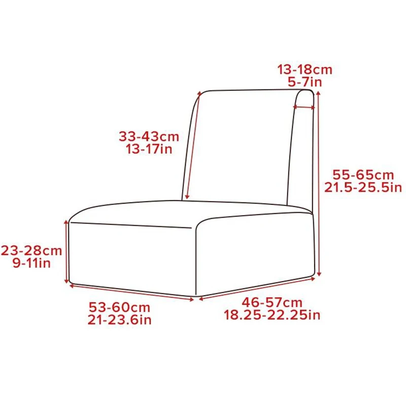 Elastic Fat Single Sofa Cover Fat Chair Protective Cover Washable Armless Stretch Chair Sofa Solid Color Short Back Chair 2