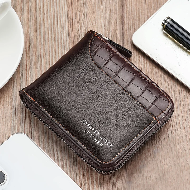 258945-55bdb9.jpg Sac2ba149ba2940949a00b006fa0baf90q Leather Men’s Wallet Luxury Men's Purse Male Zipper Card Holders with Coin Pocket RFID Wallets Gifts for Men Money Bag Mallzona