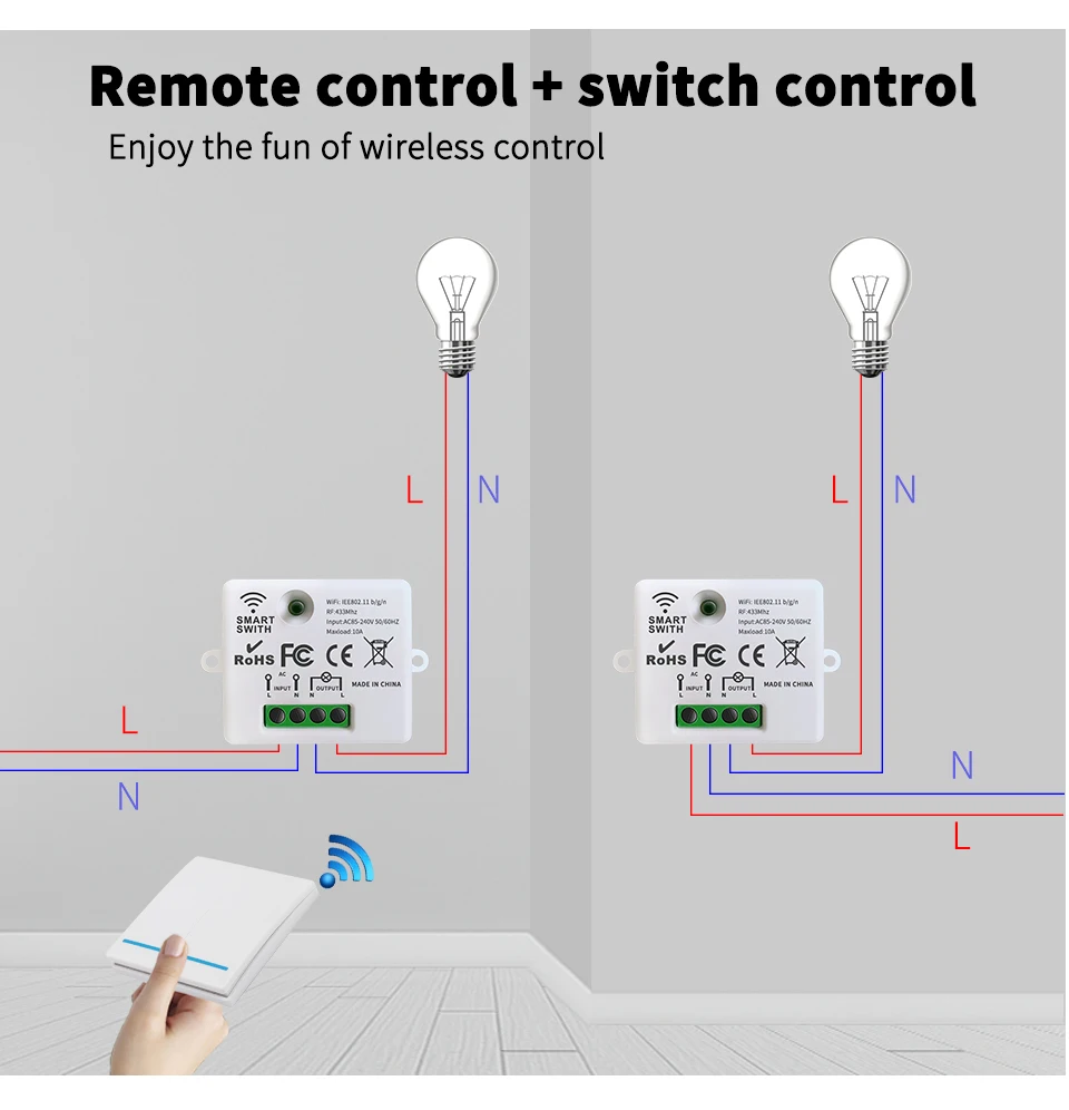 lg tv remote control GERMA WIFI Mini switch Tuya Smart Life APP Controller  RF 433Mhz  DIY Relay Module Smart Home Timer Google Home Alexa 110 220V remotes