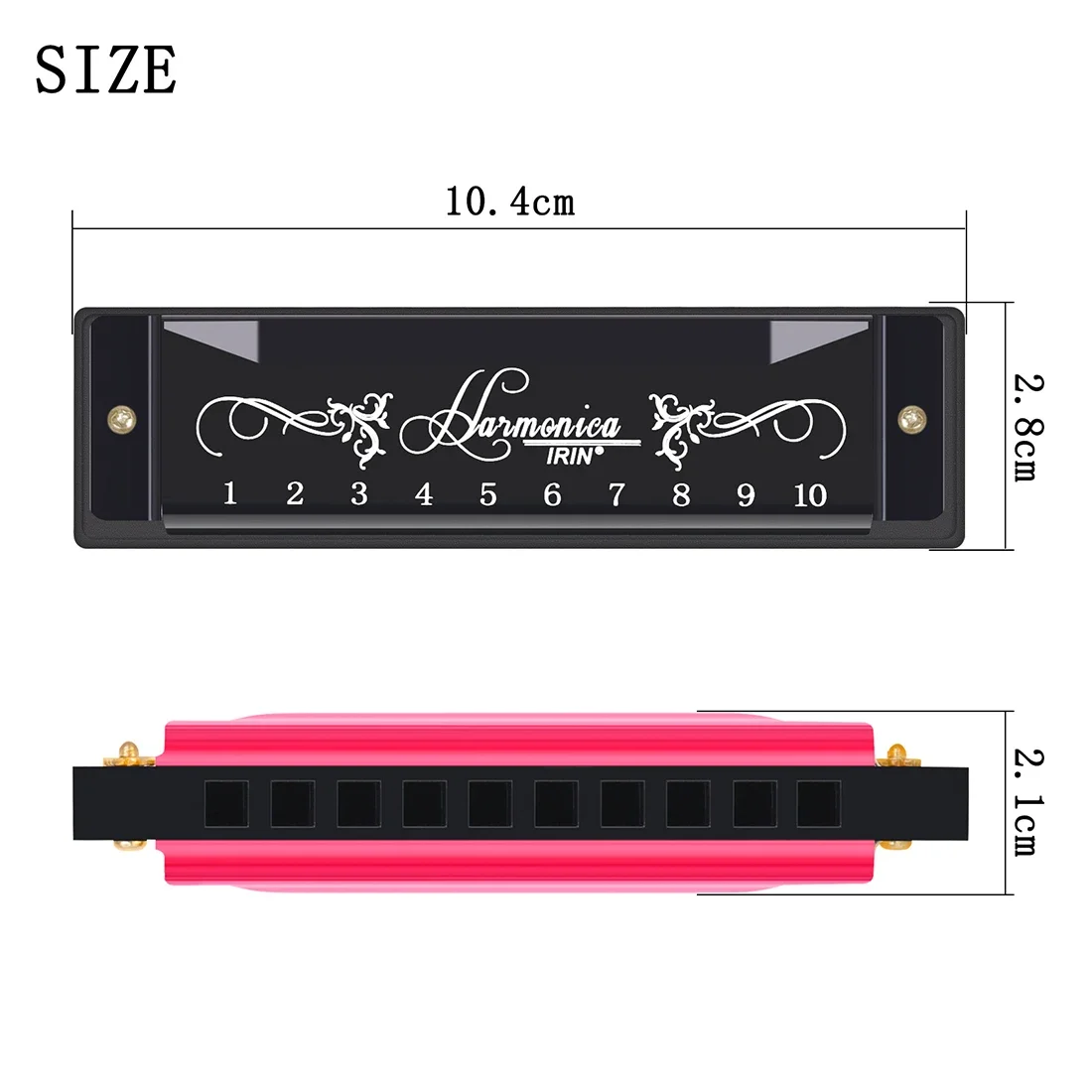 Chromatic harmonica diatonic harmonica kids harmonica 10 Hole 20 Tone woodwind instrument harmonica C Key harmonica suitable for beginners teaching playing gift