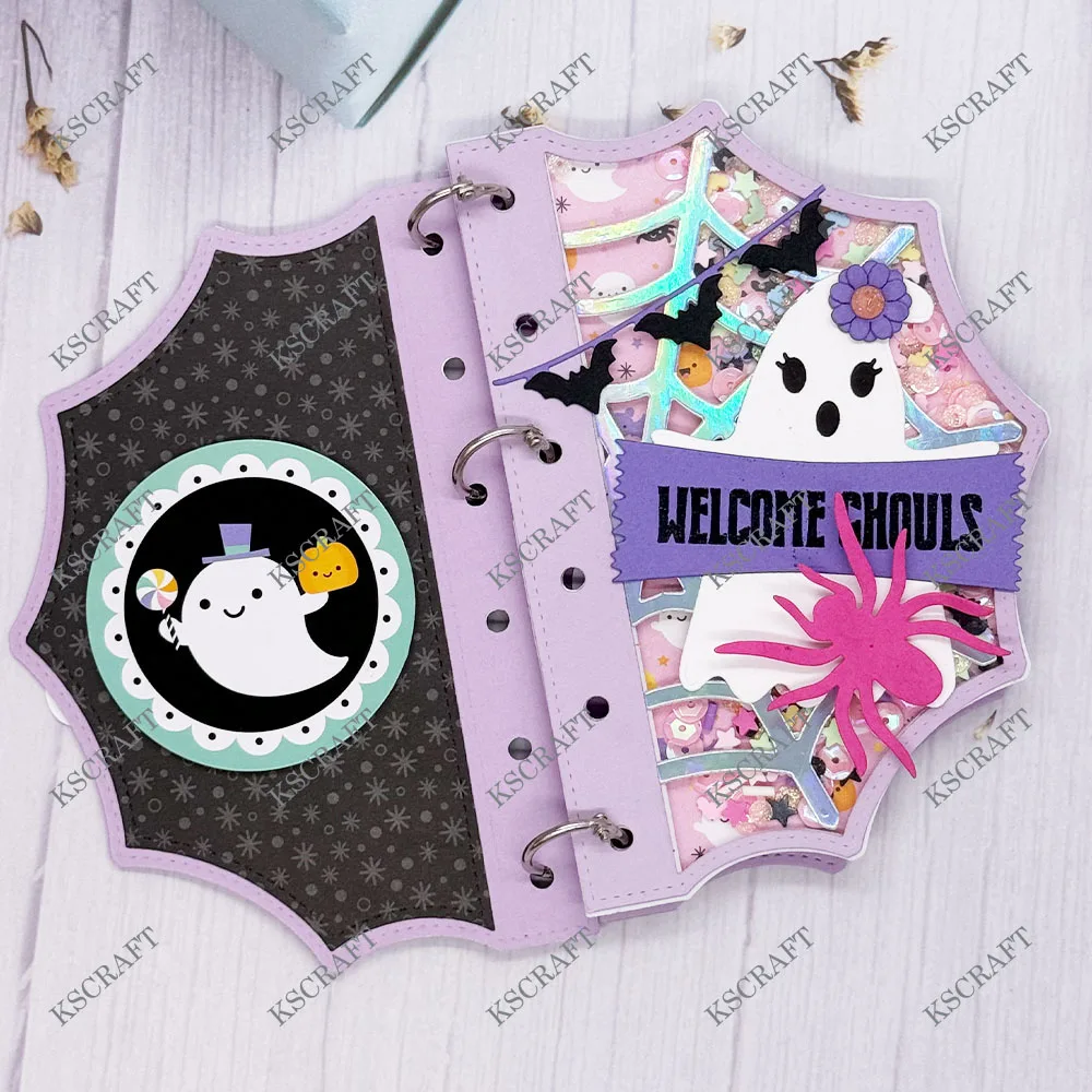 Description Picture 6 of itemKSCRAFT Halloween Spiderweb Mini Album Cutting Dies Stencils for DIY Scrapbooking Decorative Embossing DIY Paper Cards