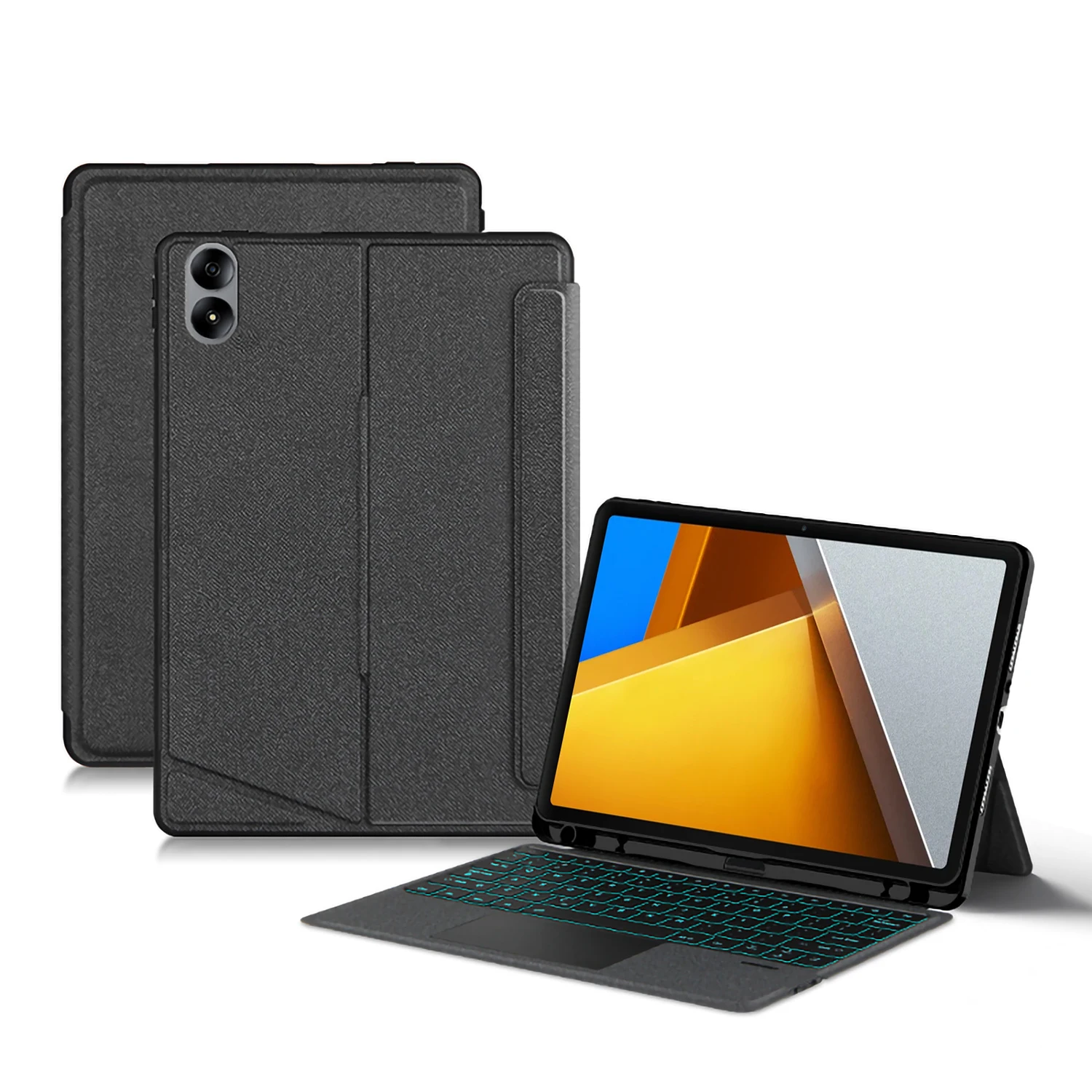 Xiaomi Poco Pad用バックライト付きキーボードケース,タッチパッド付き