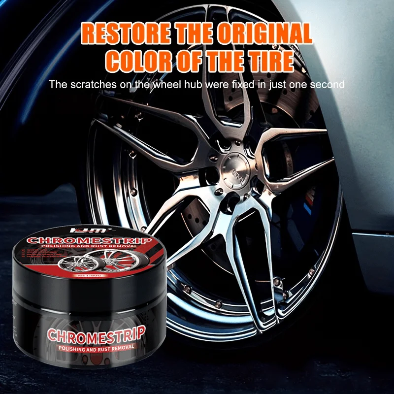 Wheel Hub Scratch Repair Cream Chrome Trip Alloy Rust Remover & Polish for Car Tires Restores Metallic Finish Easy wheel repair kit wheel rim repair paste wheel hub paste