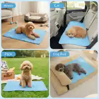 Lit d'été pour animaux de compagnie, tapis rafraîchissant pour chien, lit froid pour chat, extra pour toutes les tailles, fournitures pour chiots, accessoires pour animaux de compagnie, couverture de canapé lavable pour chat 4