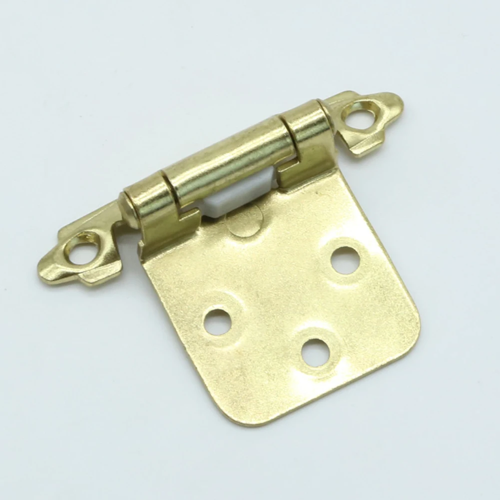 2Pcs American Self Closing Spring Hinge with Screws Overlay Flush Cabinet Hinges for 1/2In American Cupboard Door