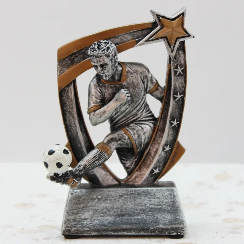 

Resin Sports Series Silver Football Commemorative Resin Decoration Crafts Creative Trophy Room Decoration Accessories