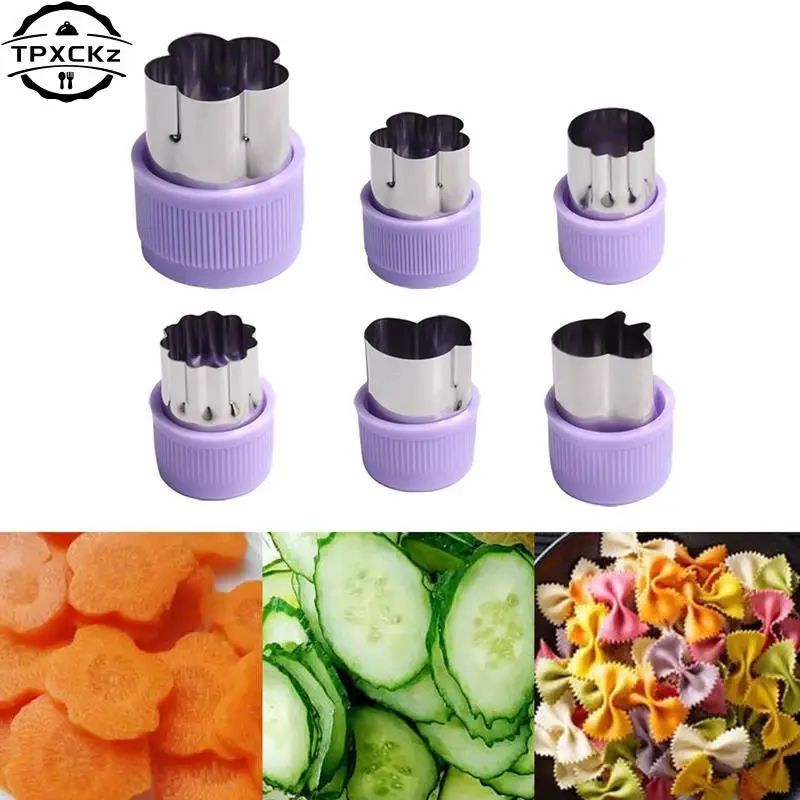 Vegetables Cutter 1pc Star Heart Shape Plastic Handle Portable Cook Tools Stainless Steel Fruit Cutting Die Kitchen Gadgets