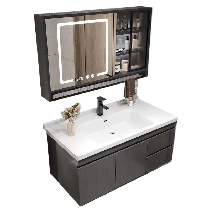 Simple Bathroom Cabinets Multifunction Wall-mounted Fog Removal Smart Mirror Cabinets Luxury Furniture Mueble Lavabo