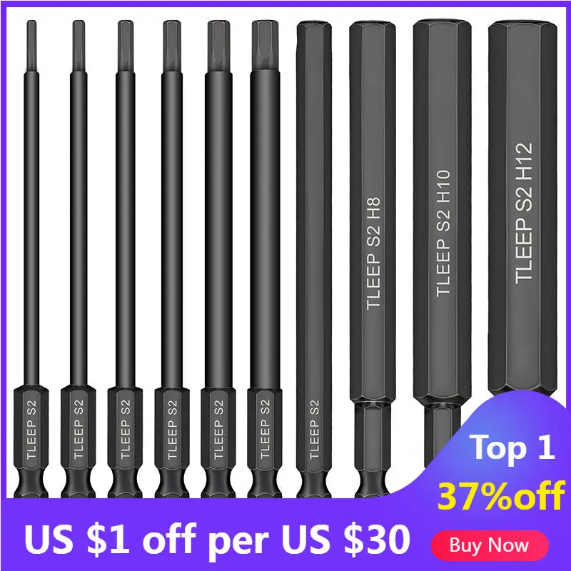 10pcs Hex Head Allen Wrench Drill Bits 