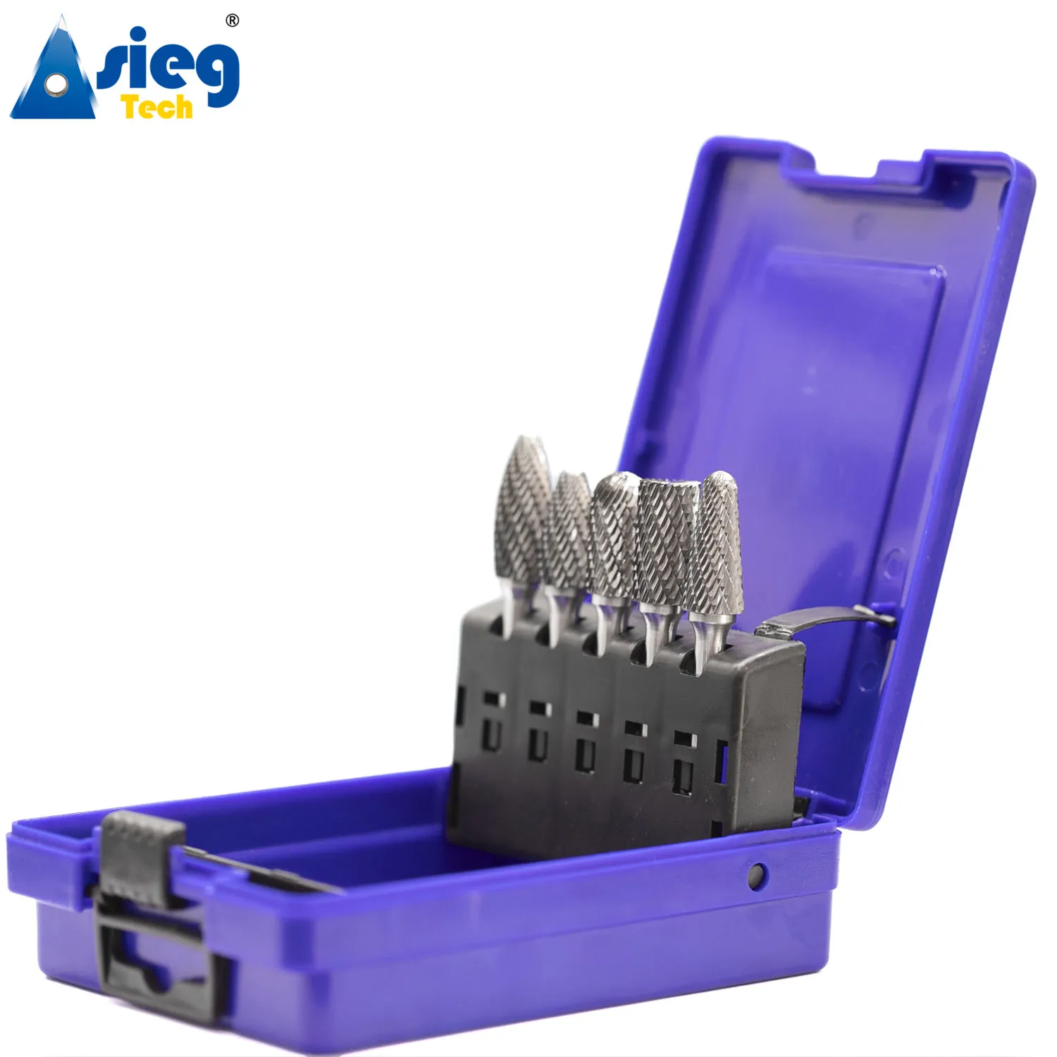 5pcs Carbide Burr Set Die Grinder Bits Rotary Files 1/4" 6.35mm Shank for Grinding Wood Metal Fits Dremel Reamer Tools 6