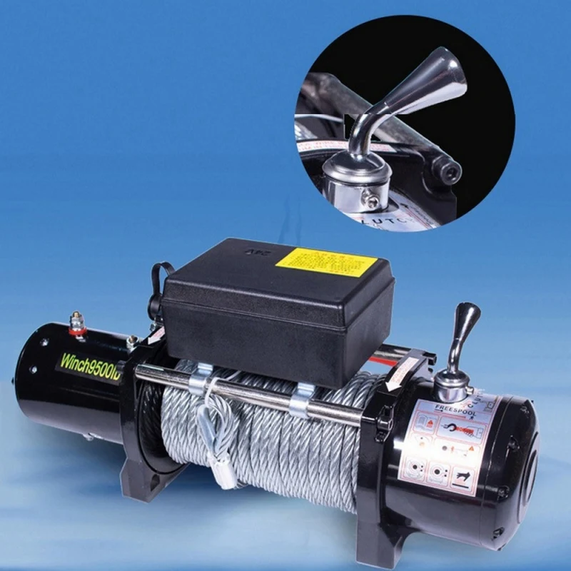 DC12VElectricWinchWirelessRemoteControlATVWinchRopeSteelCableFootRemoteRoller