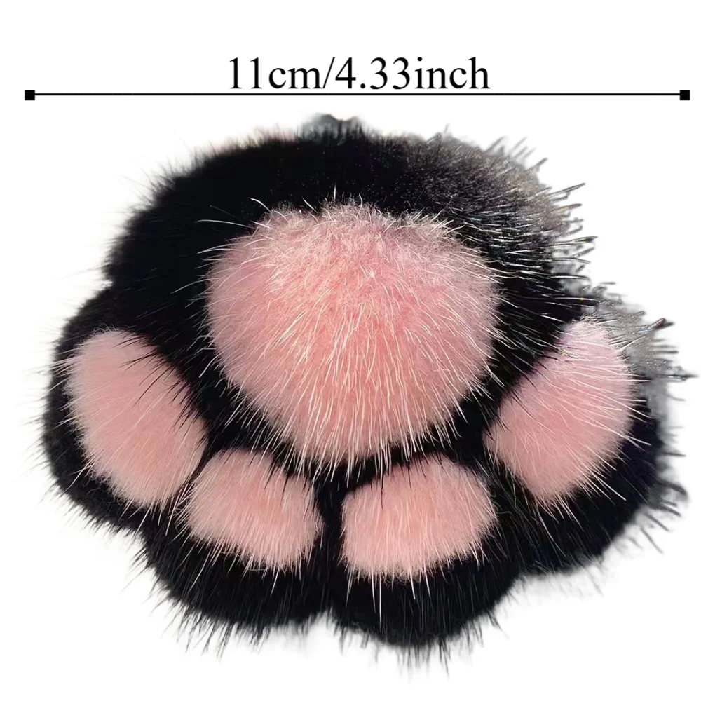 Stuffed Animal Cat's Paw Fur Keychain Love Furry Doll Cat's Paw Stuffed Keyring Kawaii Car Trinket Plush Cat's Paw Pendant