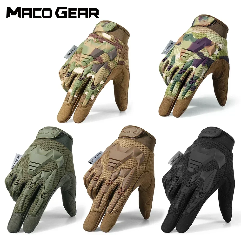 Tactical Glove Camo Gloves Combat Airsoft Bicycle Outdoor Hiking Shooting Paintball Working Hunting Full Finger Gloves for Men shooting gloves bicycle gloves