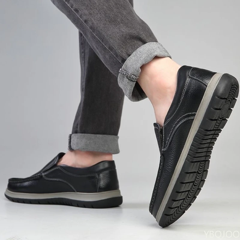 2026 Spring and Autumn Fashion New Casual Comfortable Flat Flat Men's Shoes Simple and Versatile Set Mouth Men's Shoes