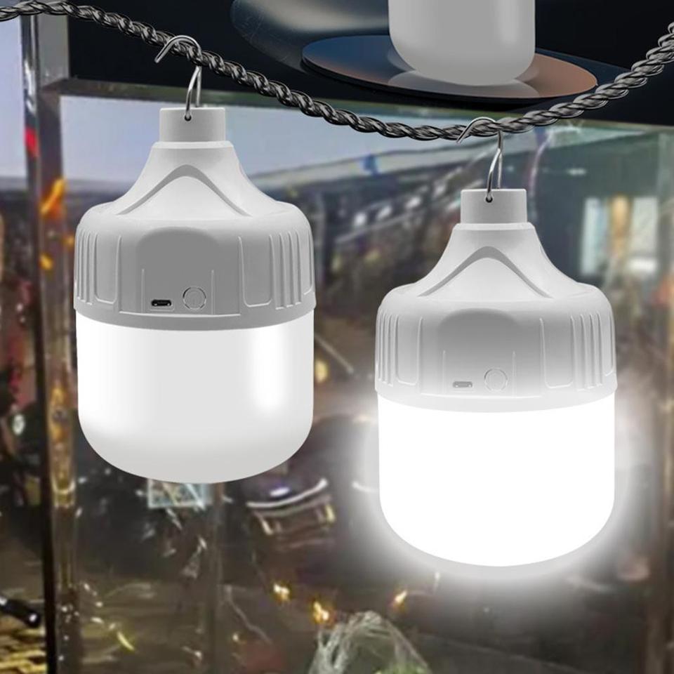  LED Emergency Bulb USB Rechargeable Night Market Stall Light Outdoor Camping Lamp Wireless Portable Energy Saving Lighting Bulb 