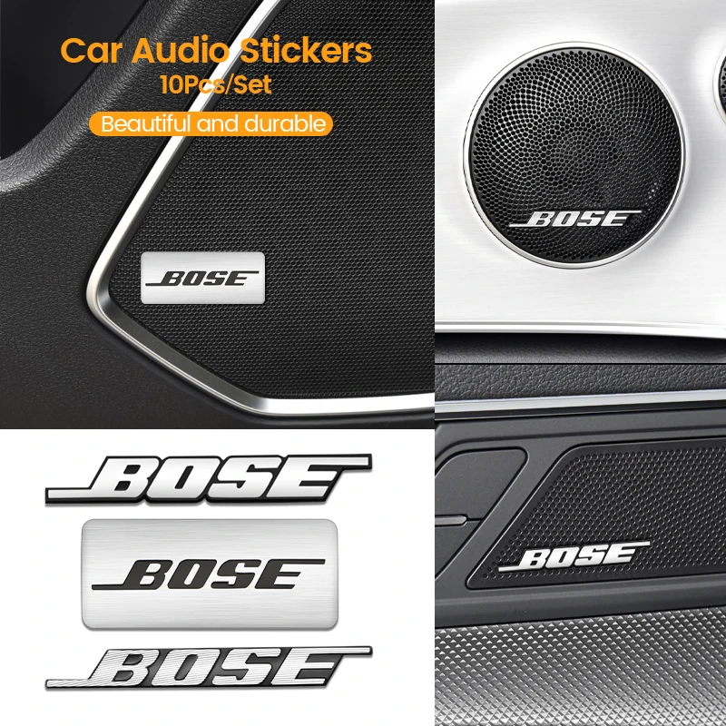 Фото 10 шт. автомобильные алюминиевые 3D Металлические Булавки BOSE Hi-Fi колонки стерео маркировка декоративная наклейка значок эмблема наклейки автостайлинг №1
