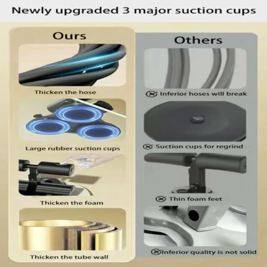 Ab Training Auxiliary Device, 2025 Upgrade 3 Suction Cups, Sit Up Machine, Multi-functional Adjustable Ab Trainer Equipment, Ab