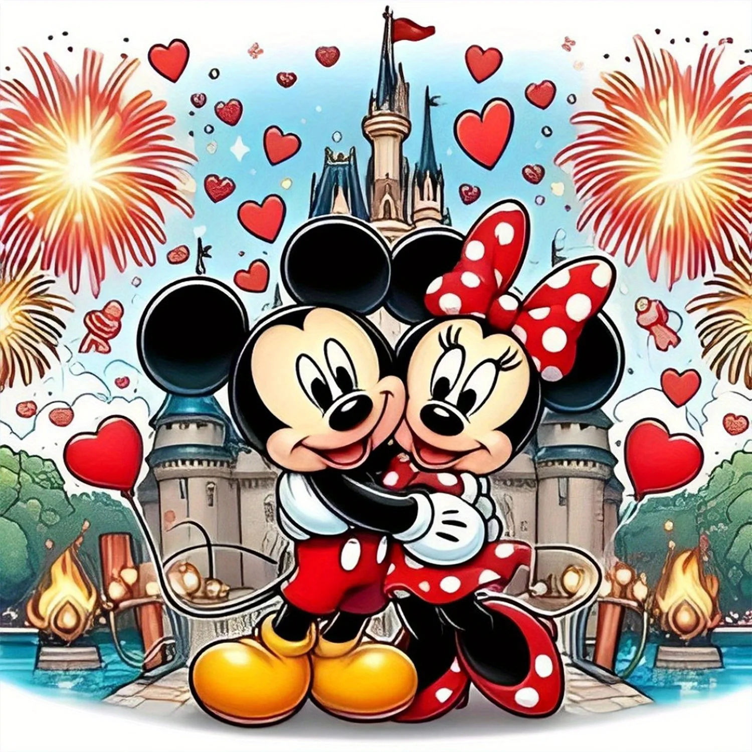 Mickey & Minnie Amoureux au Château Disney, Feux d'Artifice