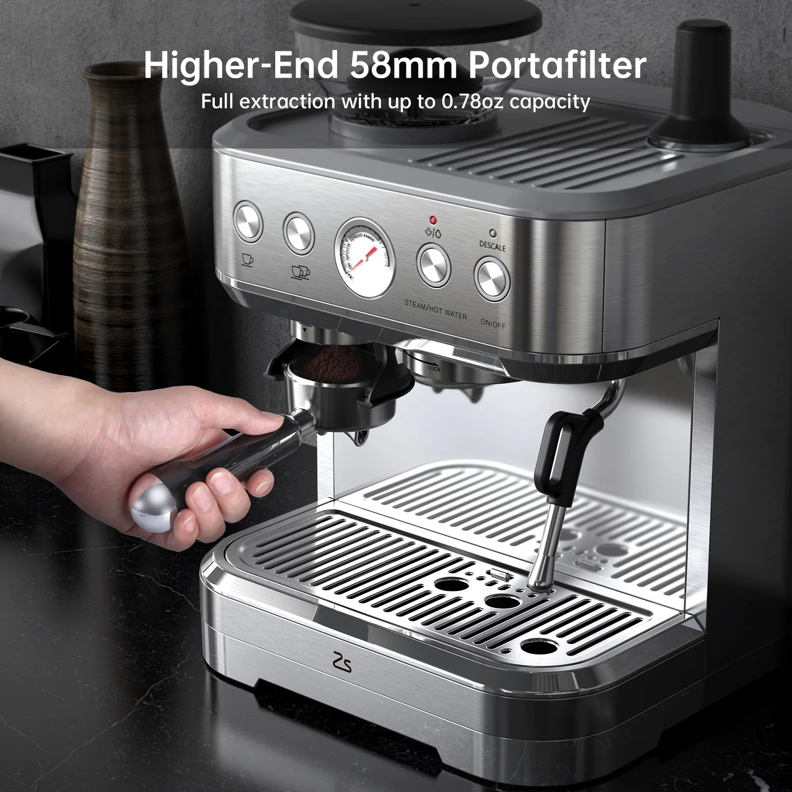 Kaffeemaschine 15 Bar mit Mahlwerk & Milchaufschäumer kaufen!