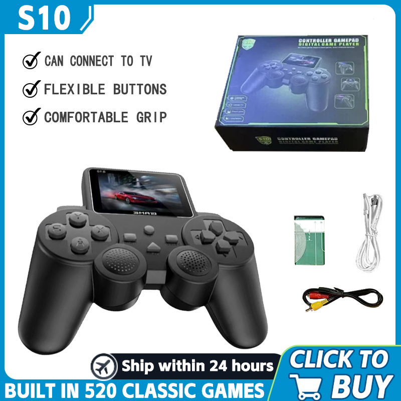  Retro Video Game Console S10 Mini Portable Handheld Game Console 2.4-inch Game Console with Built-in 520 Game CHILDREN'S Gift 