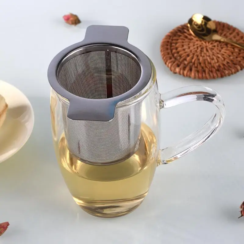 Tea Infuser with Handle Stainless Steel Tea Diffuser Fine Mesh Filters Hanging On Teapots Mugs To Steep Loose for Hot Pot