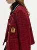 FSLE Office Lady Wool Academy Short Coat 2024 Winter New Light Commuter Embroidered Coat Casual Loose 24FS14263 2