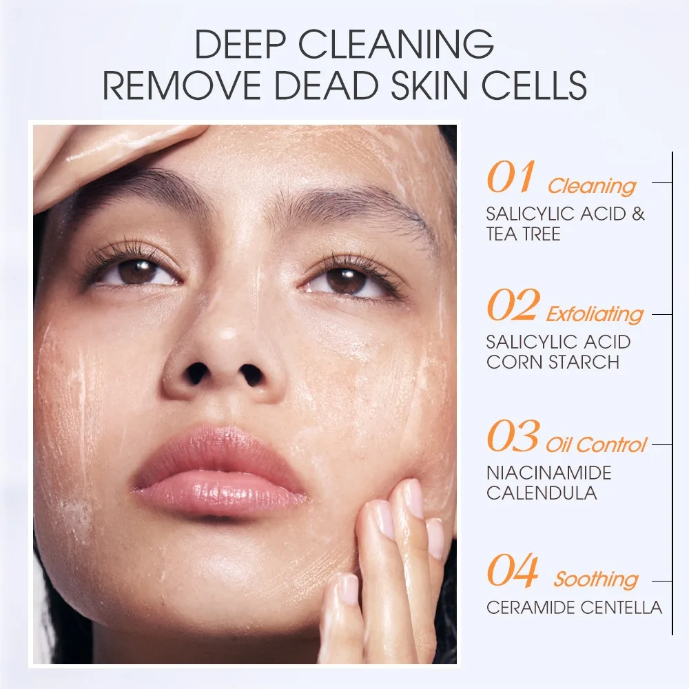 Salicylic Acid Facial Cleanser Deep Cleansing and Moisturizing To Reduce Blackheads Clean and Refreshing Foam Facial Cleanser 2