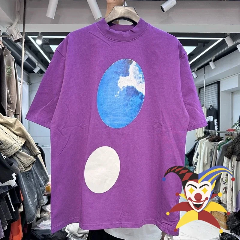 

Футболка с пышным принтом Иисуса и короля для мужчин и женщин, светящийся на закате Графический Канье Уэста, футболка в стиле хип-хоп, Ye, топы