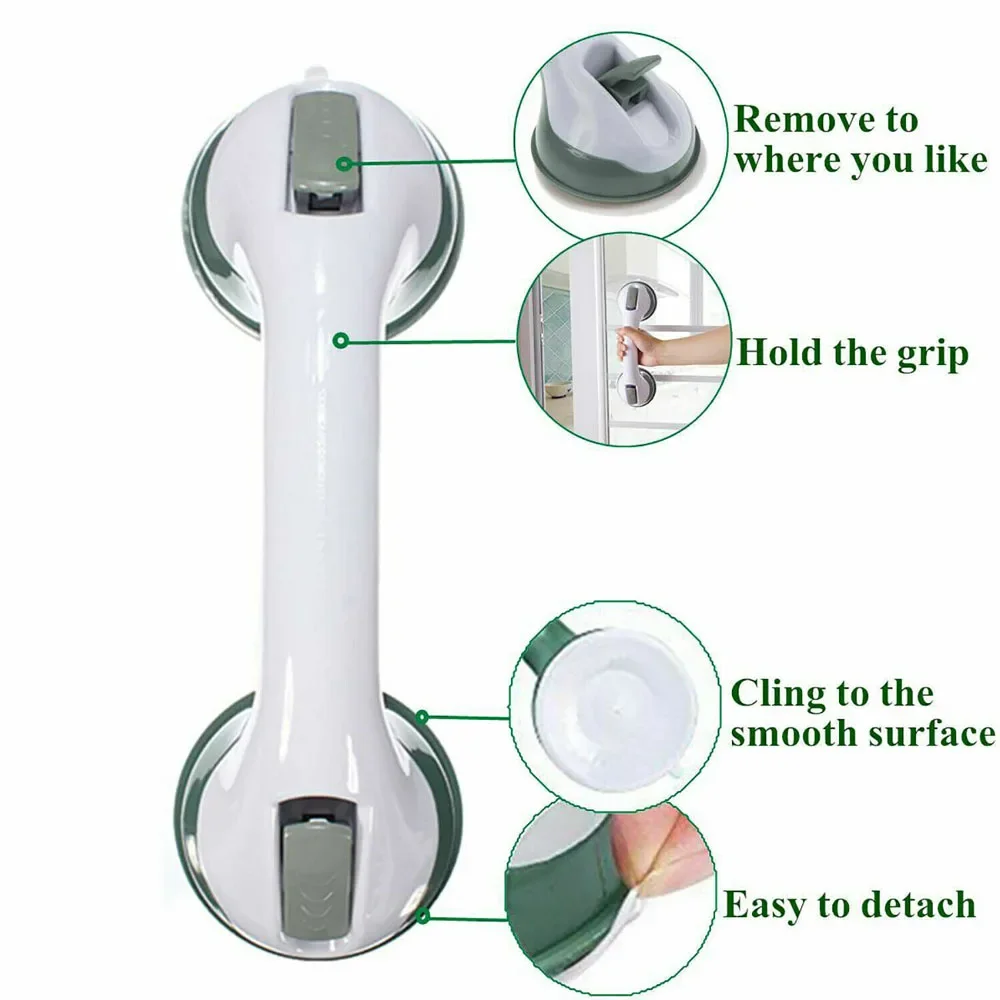 Safety Shower Handle Grab Bars Grip Dual Locking Safety Suction Cups Anti Slip Support Medical Assist Toilet Bathroom shower handle grab bars