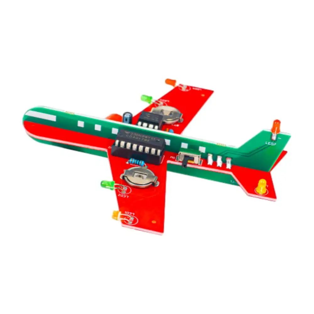 Learning Soldering DIY Airplane Kit 3 Color LED Flashing Lights Airplane Soldering Project Kit for Student Practice