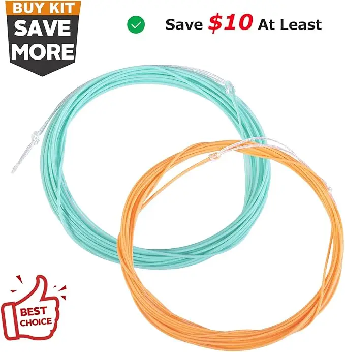 Goture Tenkara Fly Line ชุด 2PCS 10ft/3m เรียวลอยสายโพลีเอสเตอร์ Furled Braid พร้อม Tippet แหวน Smooth Casting สําหรับปลาเทราท์ 1