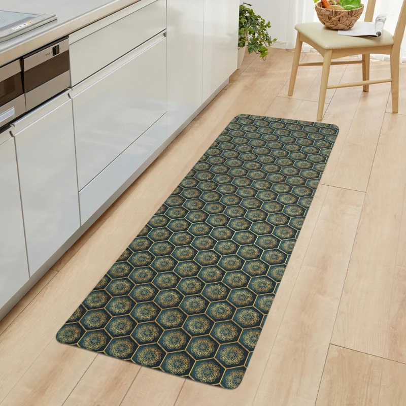 Geometric Small Flower Print Kitchen Mat Entrance Doormat Kitchen Rug Home  Floor Balcony Anti-Slip Carpet Home Decor - AliExpress