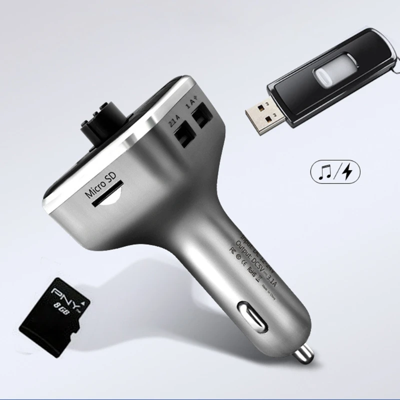 Автомобильный Bluetooth-совместимый передатчик приемник MP3 плеер двойное зарядное