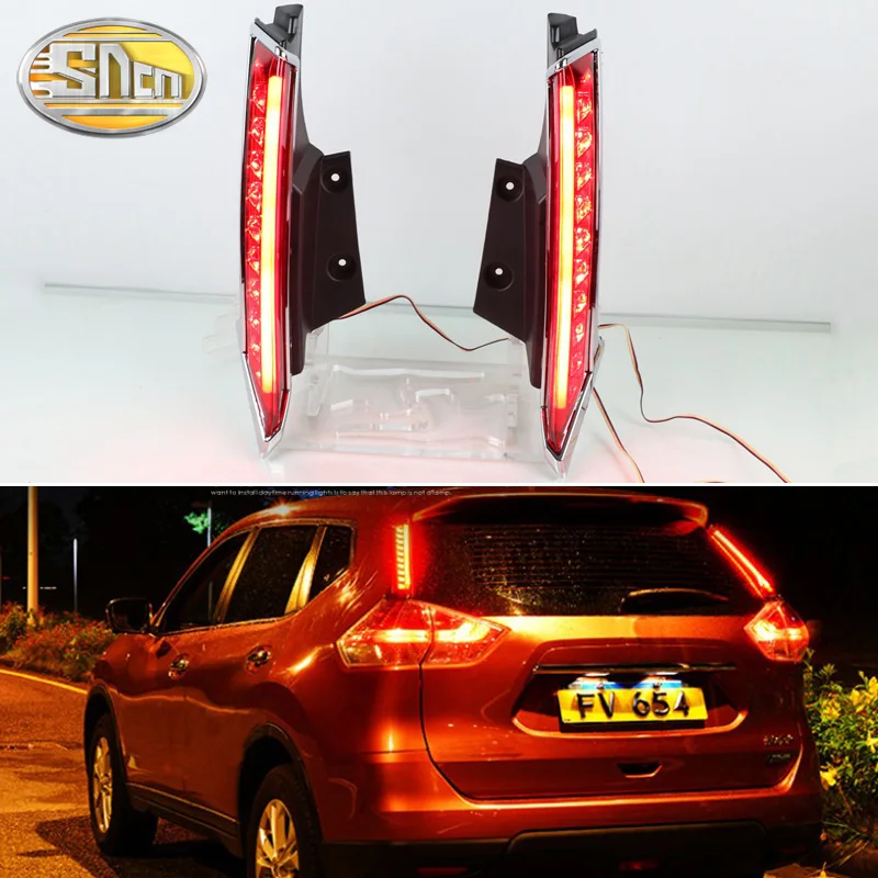 

For Nissan X-trail T32 2014 - 2020 3-in-1 Functions LED Bumper Light Rear Fog Lamp Brake Light Dynamic Turn Signal Pillar Light