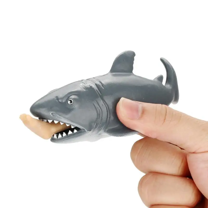 Anti Stress Squeeze Toy Creative Biting Leg Shark Toy Plastic Funny Spoof Trick Gift For Kids Boy Gril Gag Toys