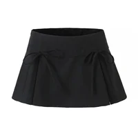 Balletcore Mini Skirt with Bow Low Rise Boxy Pleated Short Skirt Miniskirt Summer Y2K 90s Cute Outfit - Image 4