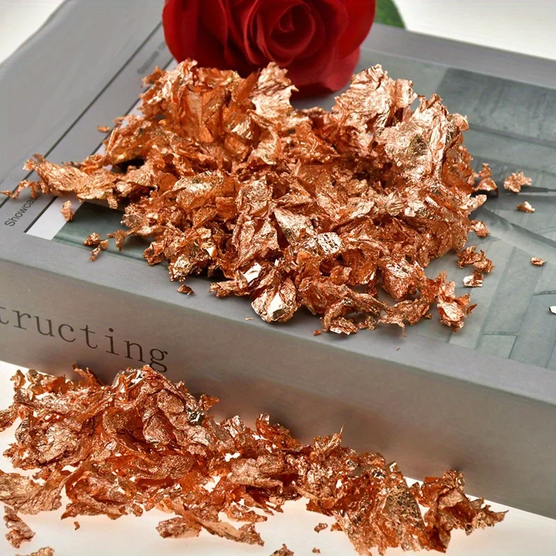 Gold Leaf Flakes for Crafting and DIY Projects – 3g Foil Sheets for Resin Art, Nail Art, and Jewelry Making